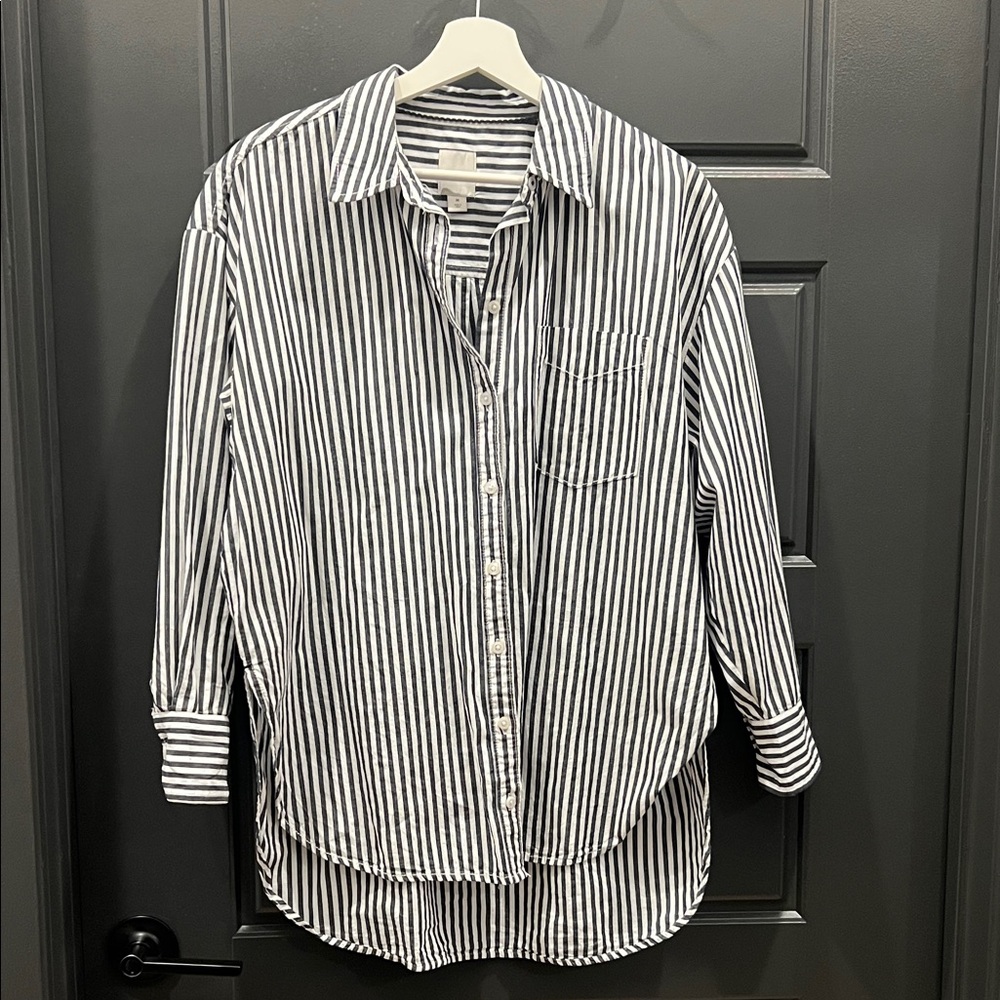 Maeve Striped Button-Up Bennet Shirt Size M